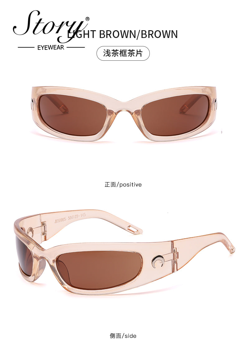 2024 New Trendy Colorful Reflective Glasses,Fashion Cross Mirror Sunglasses,Outdoor Unisex Cycling Sports Sunglasses