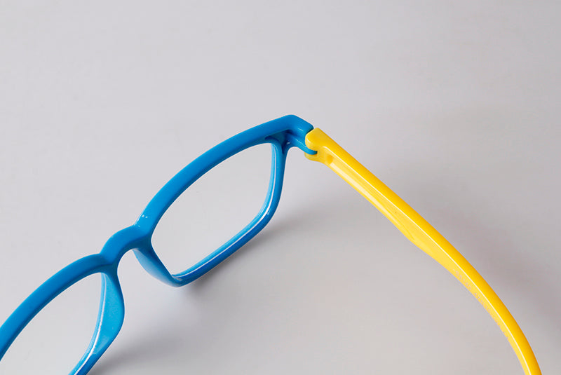 2024 New Fashionable Children's Anti Blue Light Glasses Trend Combination Color Street Shooting Flat Light Glasses Silicone Goggles Soft Frame Glasses