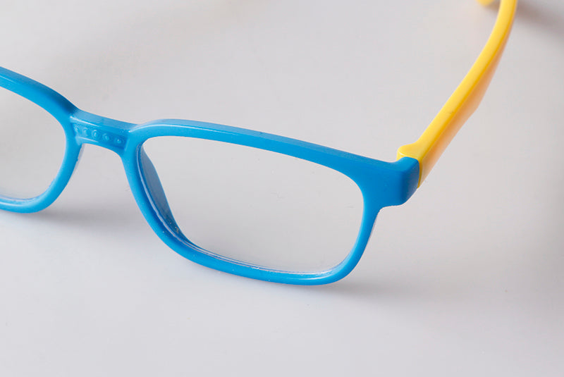2024 New Fashionable Children's Anti Blue Light Glasses Trend Combination Color Street Shooting Flat Light Glasses Silicone Goggles Soft Frame Glasses