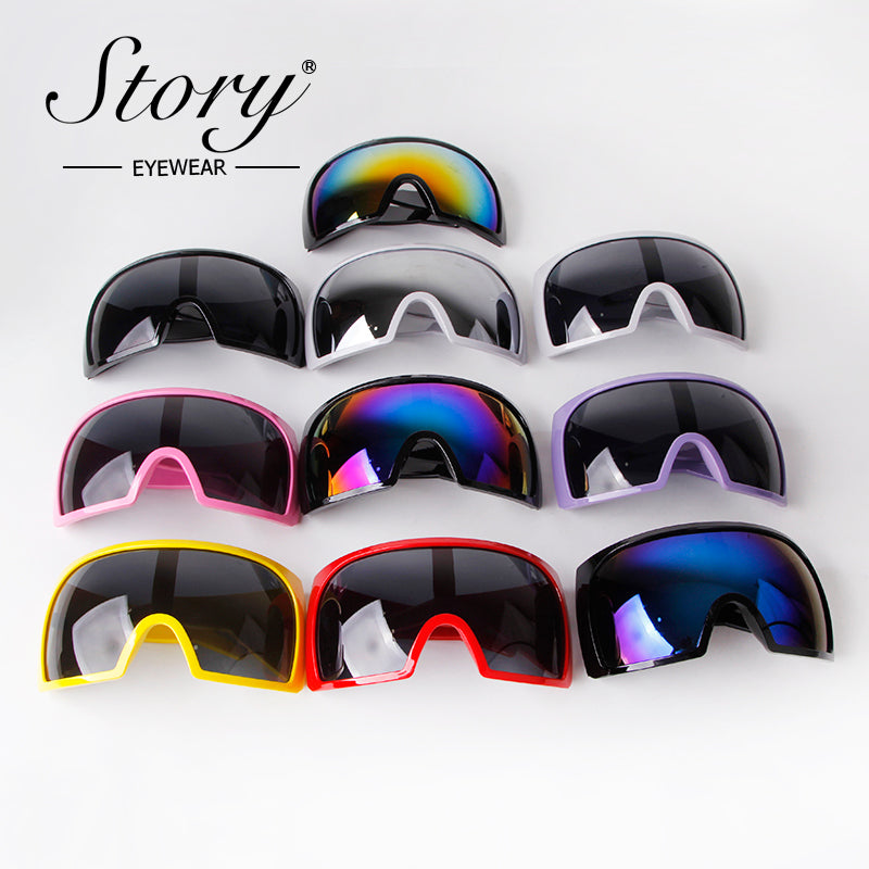 2024 Outdoor Sports Cycling conjoined Colorful Windproof Sunglasses,Fashion Personality