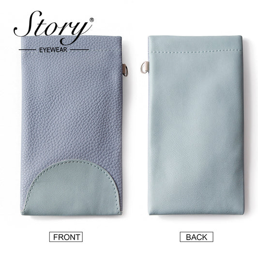 Litchi grain leather eyeglass bag, sunglasses storage bag, portable sunglasses box, eyeglass bag, color matching eyeglass bag