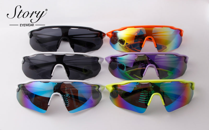 2024 Men's Cycling Glasses, Colorful Large Frame Sunglasses, Eye Protection Sunglasses, Women's Outdoor Sports Glasses