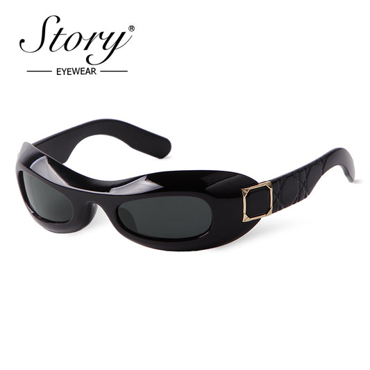 Hot selling modern polarized sunglasses, street photos,popular fashion, square and colorful sunglasses for women