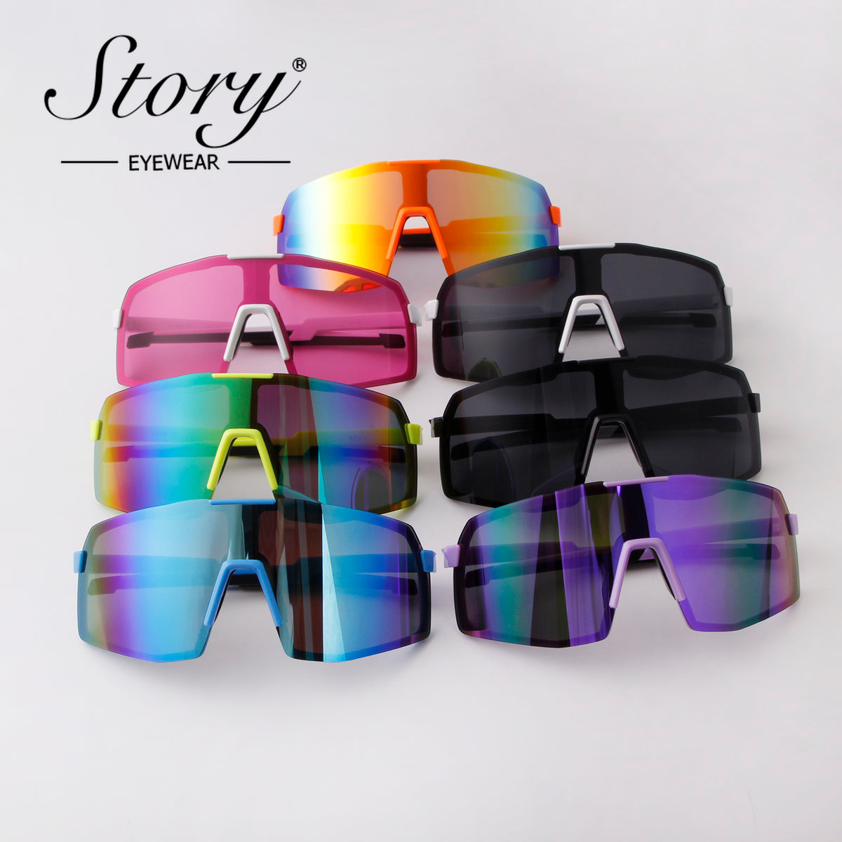 Outdoor Sports Glasses, Colorful Large Frame Sunglasses, Eye Protection Sunglasses, Women & Men