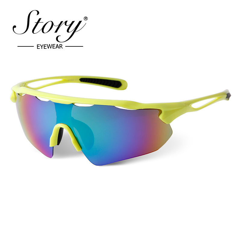 2024 Men's Cycling Glasses, Colorful Large Frame Sunglasses, Eye Protection Sunglasses, Women's Outdoor Sports Glasses