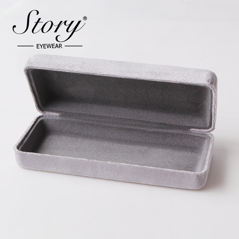 Flocking Box 2024 New Plush Glasses Box Vintage Instagram Girl Simple and Fashionable Pressure Resistant Sunglasses Storage Box Solid Color