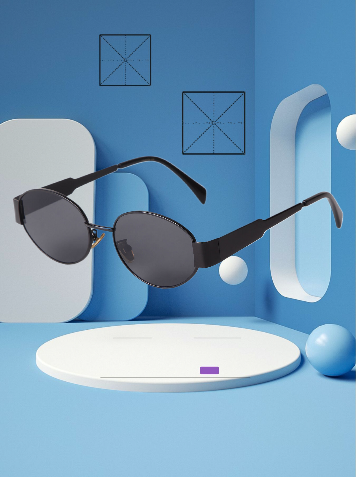 Oval sunglasses small round metal fashion sunglasses