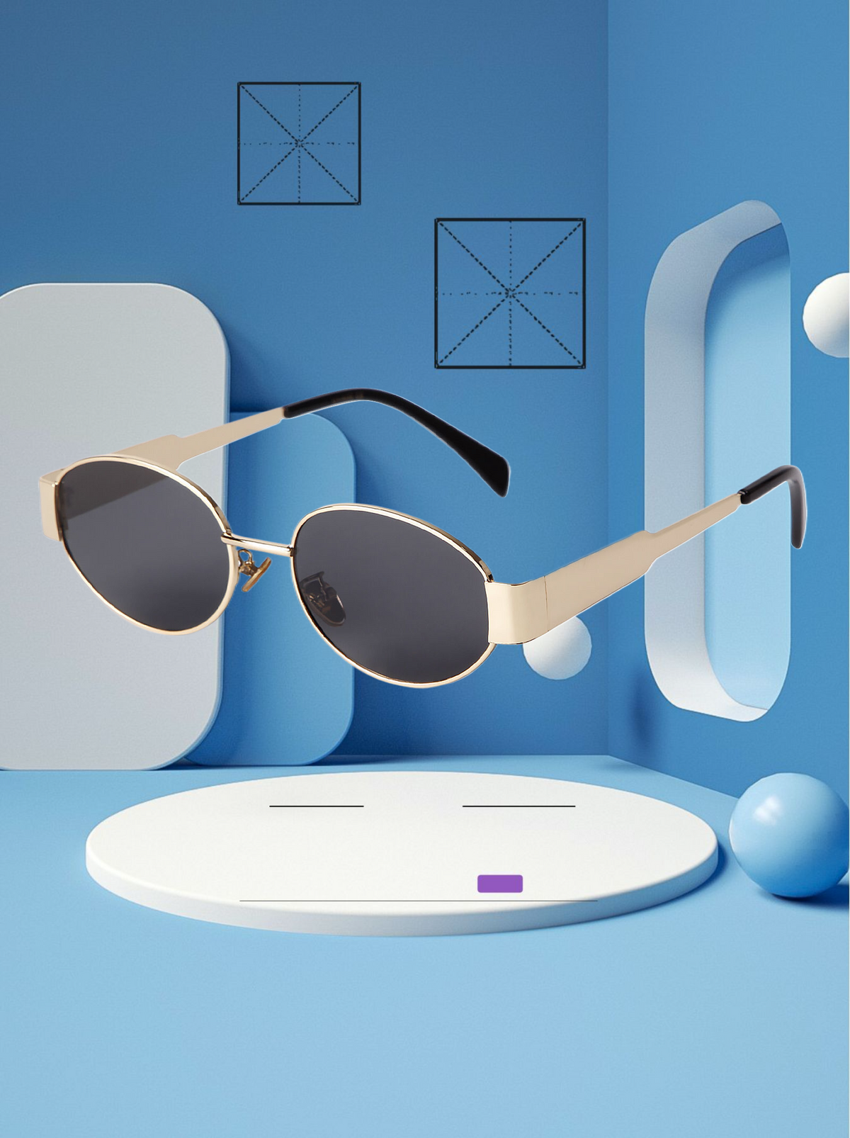 Oval sunglasses small round metal fashion sunglasses