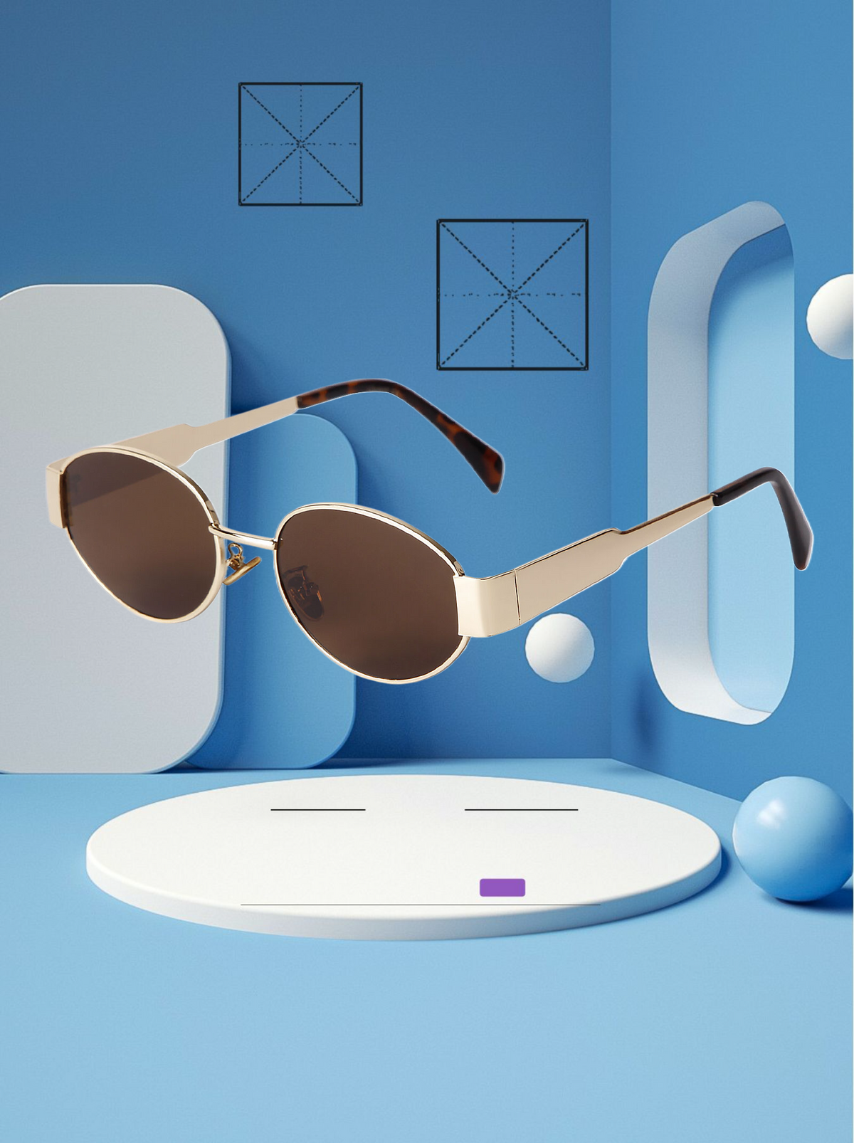Oval sunglasses small round metal fashion sunglasses