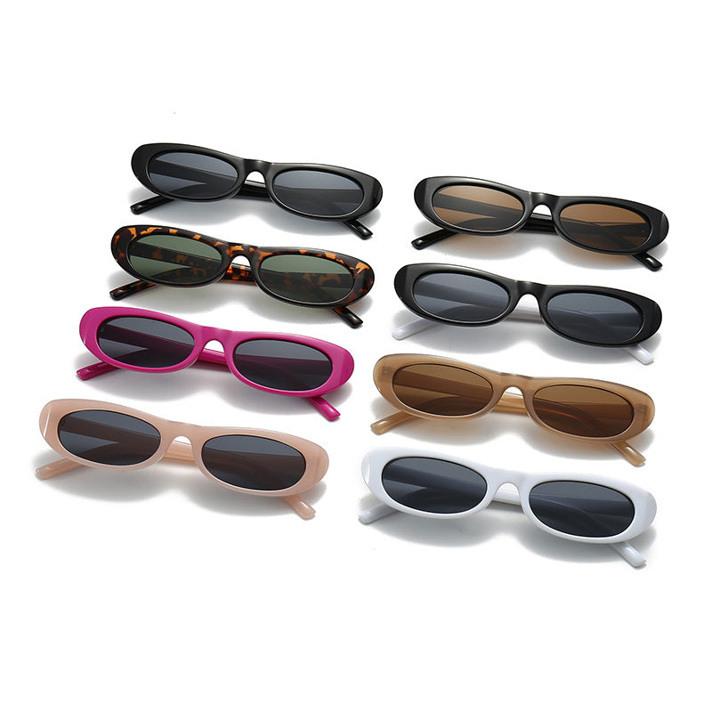 Fashion Versatile  Elliptical Sunglasses 2024 Personalized Small Frame  Sunglasses