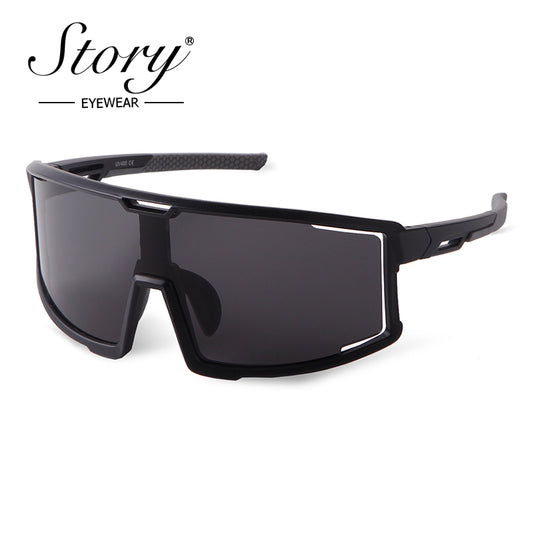 Men's &women's outdoor cycling sports glasses, colorful trendy large frame sunglasses, windproof sunglasses