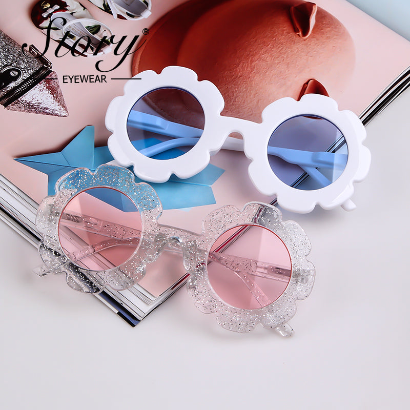 New Fashion Children's Cartoon Cute Fashion Style Sunflower Sunglasses Sunshade Versatile Children's Sunglasses