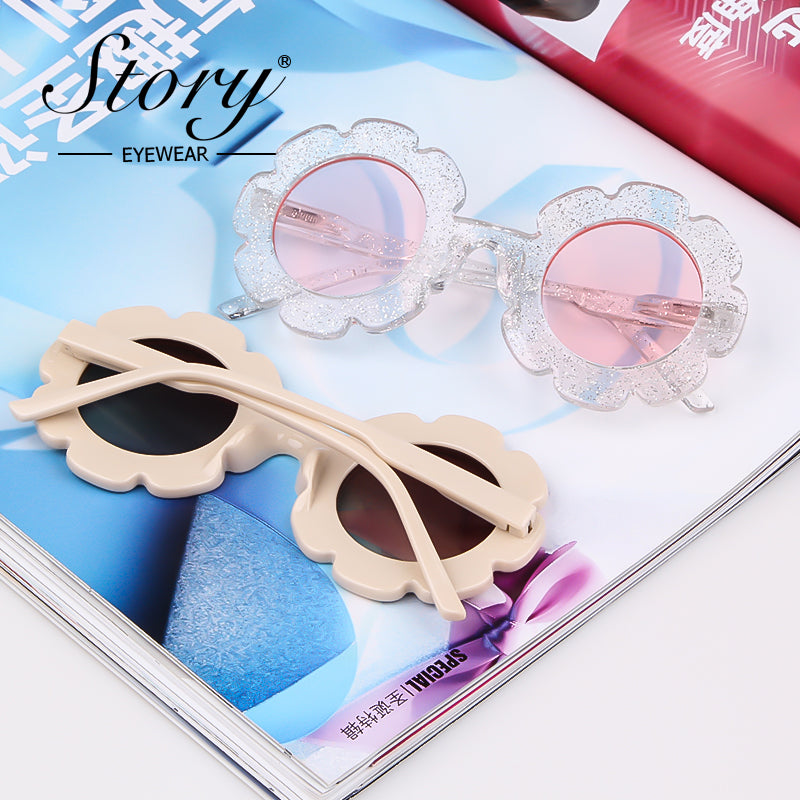 New Fashion Children's Cartoon Cute Fashion Style Sunflower Sunglasses Sunshade Versatile Children's Sunglasses