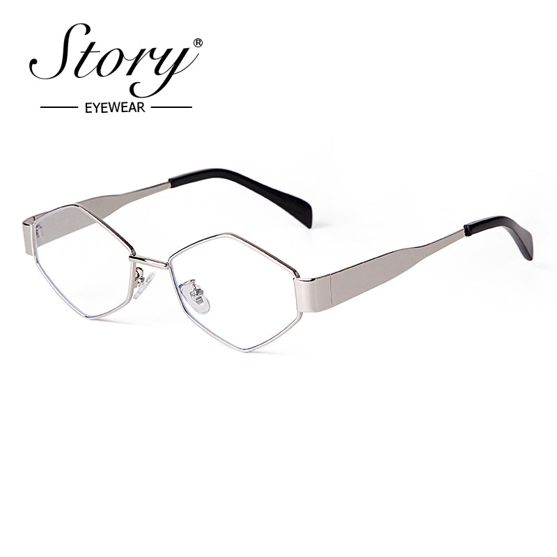 Fashion Irregular Metal Sunglasses Women's Trendy Personality Wide Mirror Leg Sunglasses