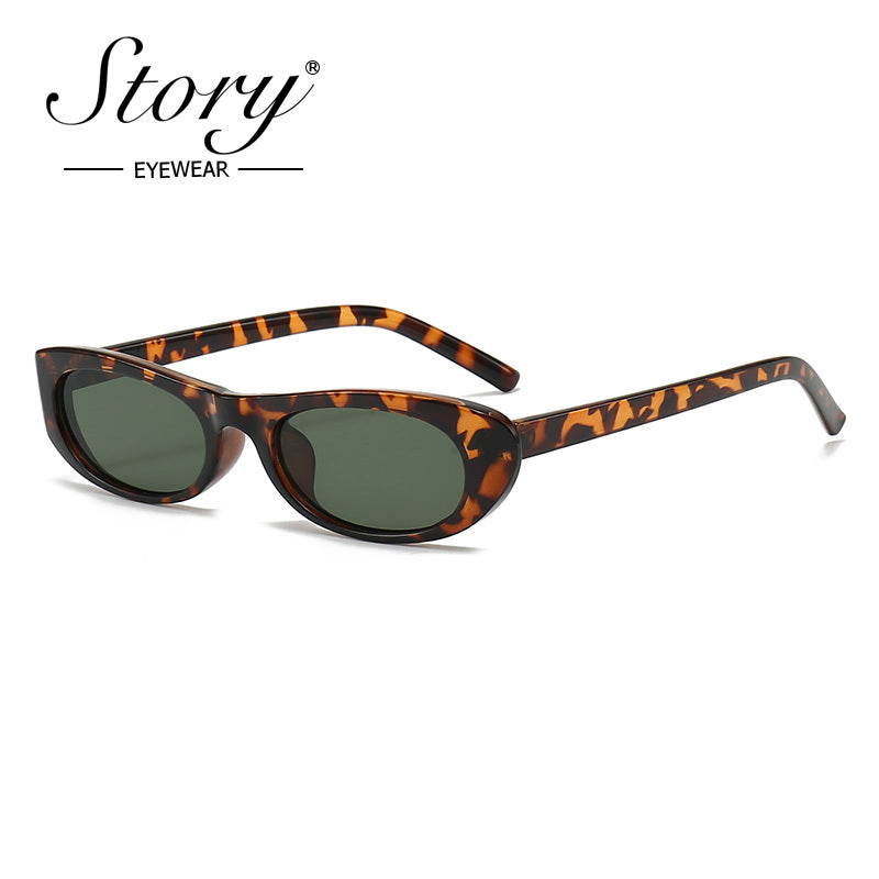 Fashion Versatile  Elliptical Sunglasses 2024 Personalized Small Frame  Sunglasses