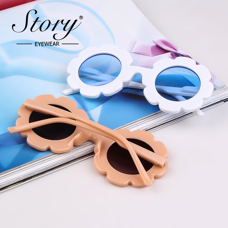 New Fashion Children's Cartoon Cute Fashion Style Sunflower Sunglasses Sunshade Versatile Children's Sunglasses