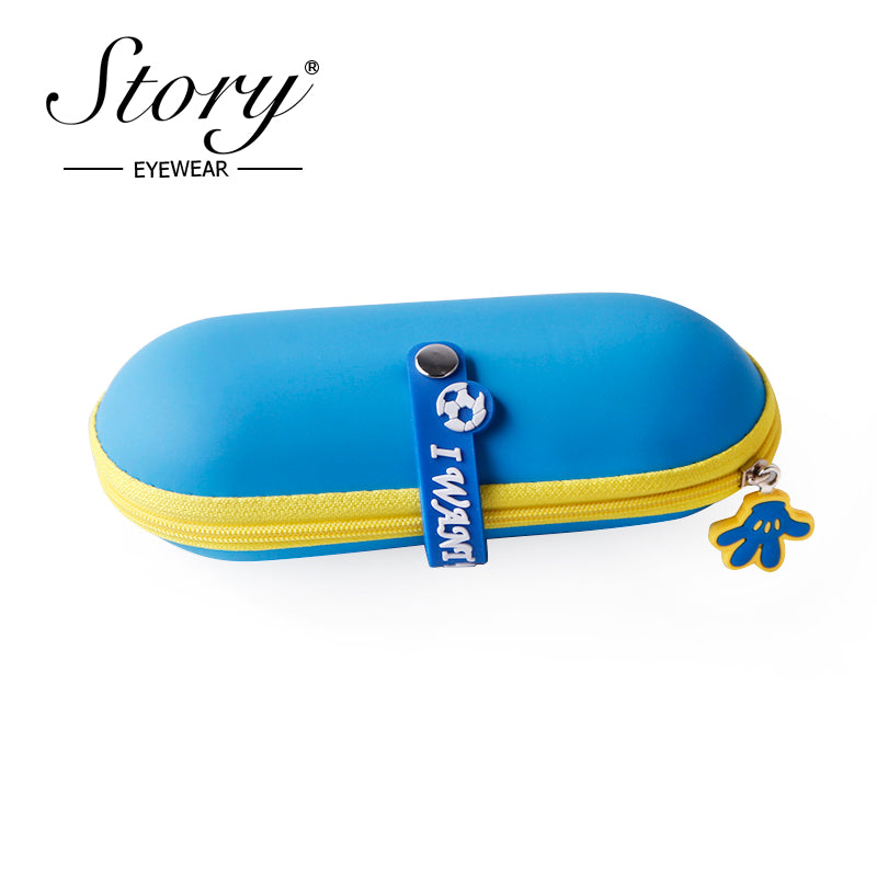 Portable children's glasses case, simple and cute glasses storage box