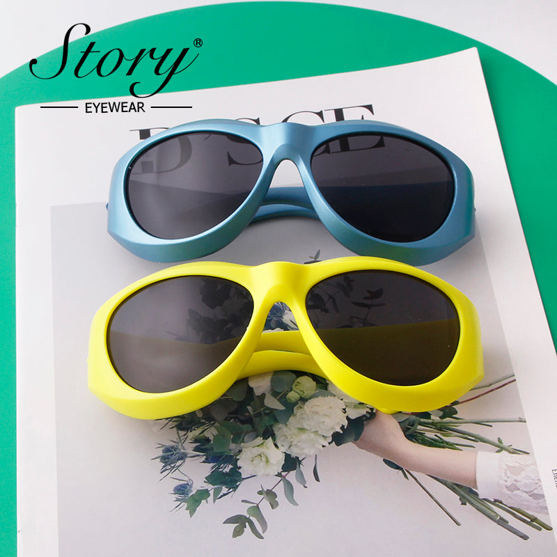 2024 Hot Selling Large Frame Sunglasses for Men, Steampunk Style, Sports Sunshade, Cycling Sunglasses