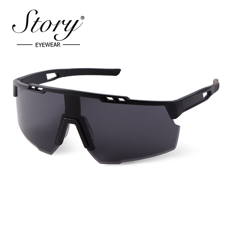 New  personalized sunglasses, large frame integrated windproof glasses, men's and women's fashion cycling