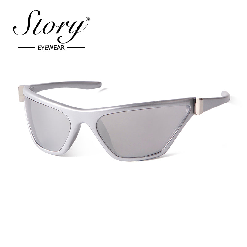 2024 New Celebrity Same Style Fashion Cat Eye Trendy Sunglasses Outdoor Cycling Personalized Fashion Sports Goggles