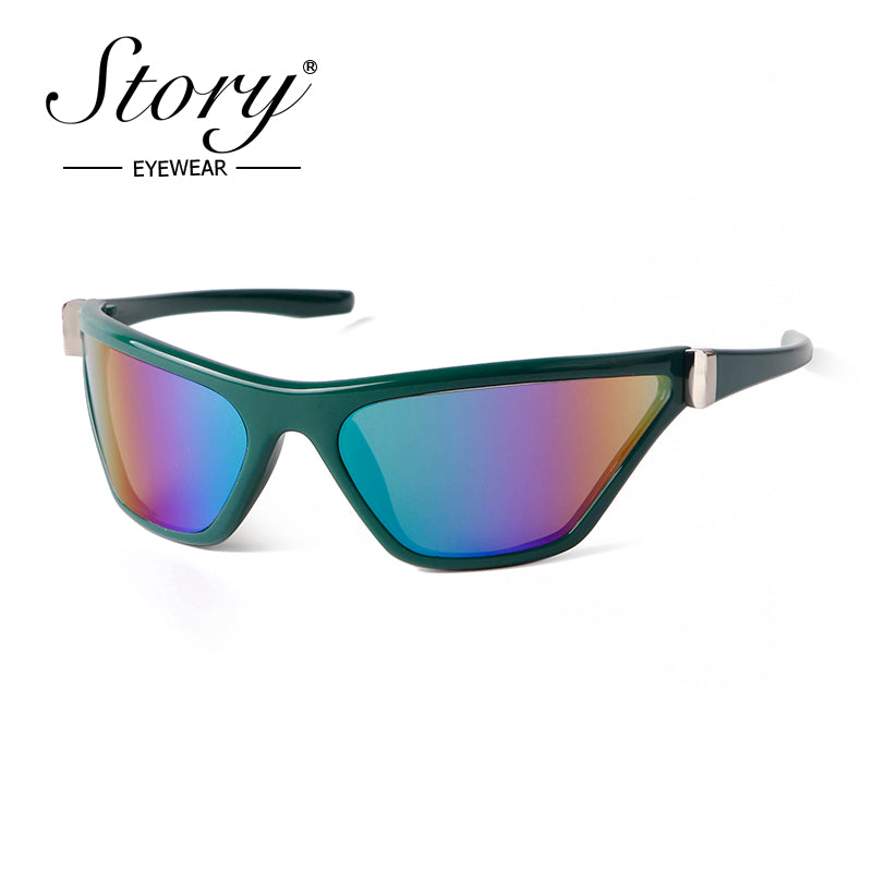 2024 New Celebrity Same Style Fashion Cat Eye Trendy Sunglasses Outdoor Cycling Personalized Fashion Sports Goggles