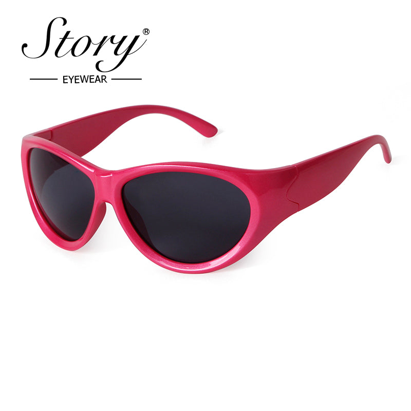 2024 New Cycling Sports Sunglasses Fashion Cat Eye Large Frame Personalized Reflective Sunglasses for Women