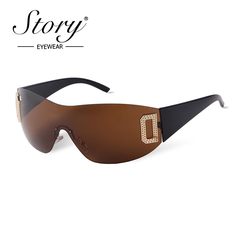 Sports sunglasses,Fashion integrated large frame goggles, personalized sunglasses for women