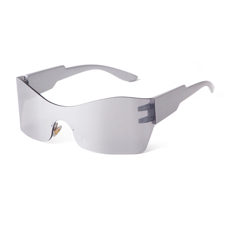 2024 New Integrated Large Frame Fashion Color Film Sunglasses, Personalized Frameless Glasses, Outdoor Cycling Sports Sunglasses