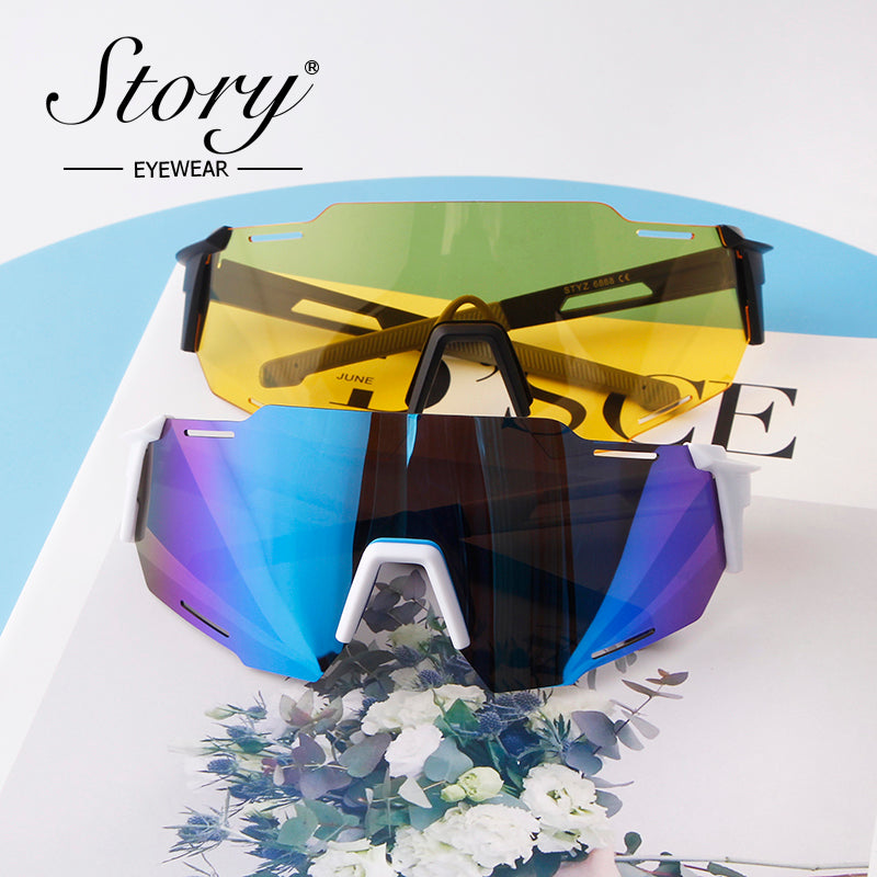 2024 New Outdoor Cycling Windproof  Frameless Sunglasses,Fashion Color Film Polarized Running Sports Glasses,Unisex Outdoor Sandproof Bicycle Glasses