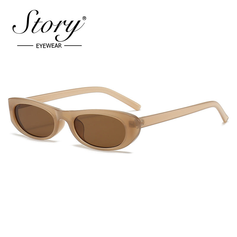 Fashion Versatile  Elliptical Sunglasses 2024 Personalized Small Frame  Sunglasses