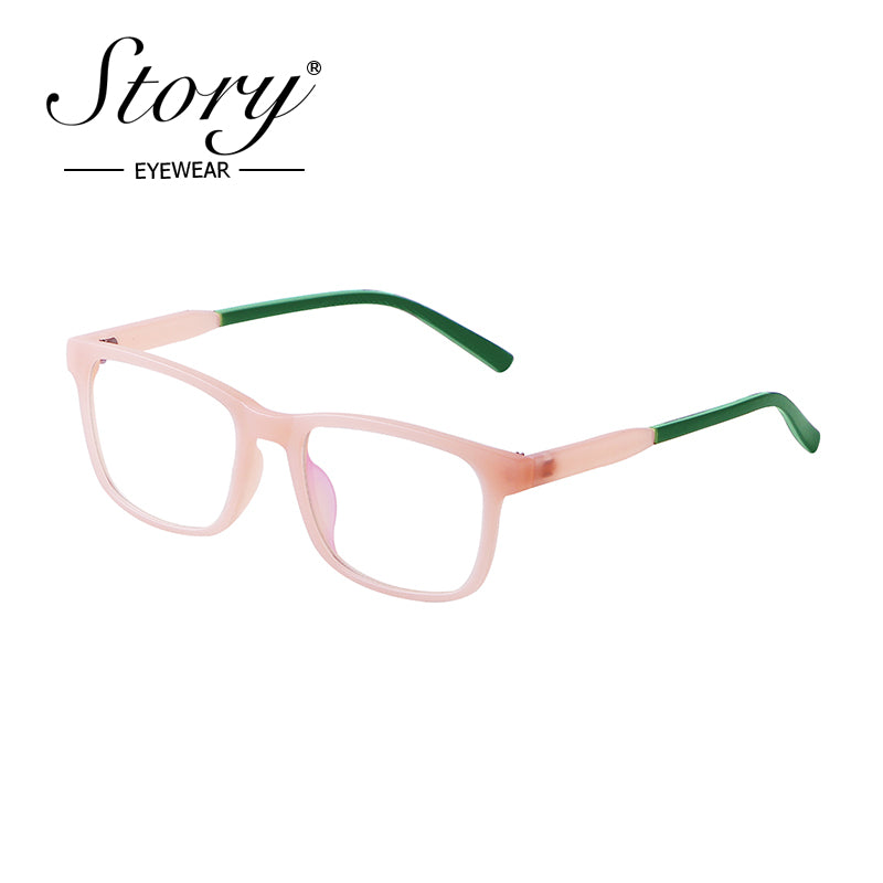 2024 New Fashion Versatile Frame Multi color Anti Blue Light Children's Flat Mirror Campus Trend High Quality Optical Glasses