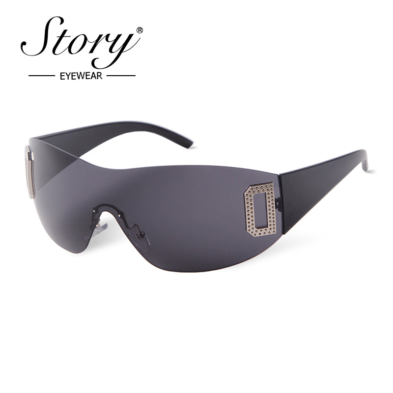 Sports sunglasses,Fashion integrated large frame goggles, personalized sunglasses for women