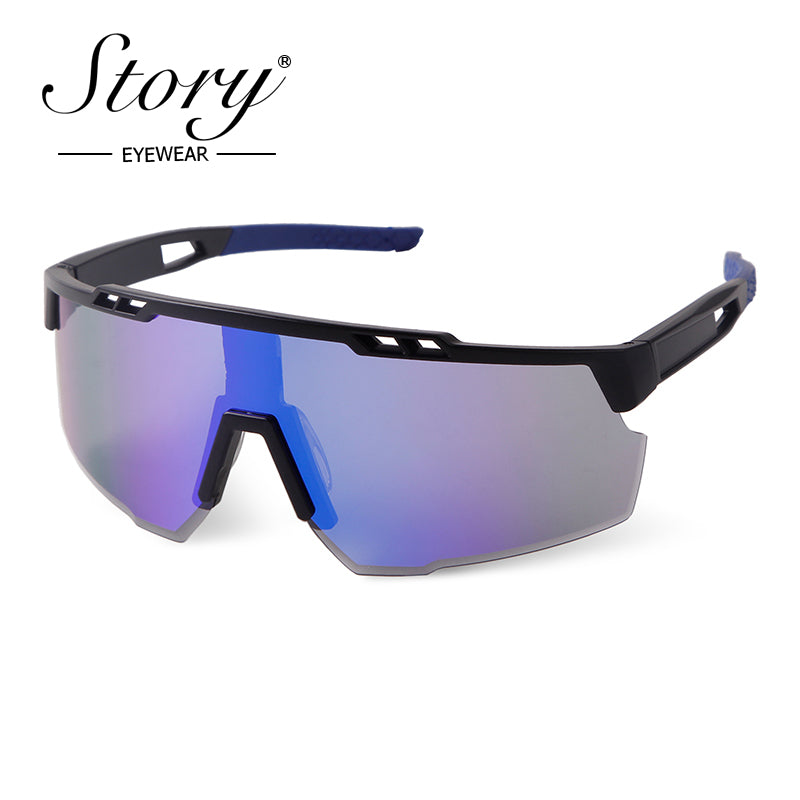 New  personalized sunglasses, large frame integrated windproof glasses, men's and women's fashion cycling