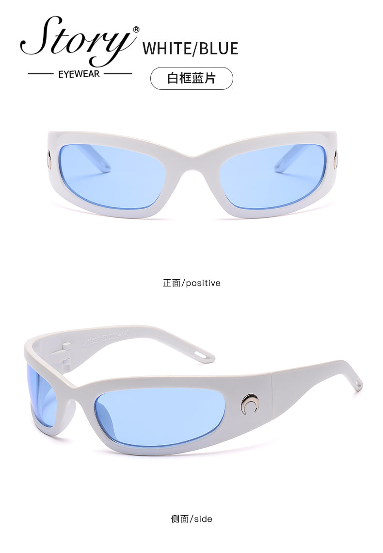 2024 New Trendy Colorful Reflective Glasses,Fashion Cross Mirror Sunglasses,Outdoor Unisex Cycling Sports Sunglasses
