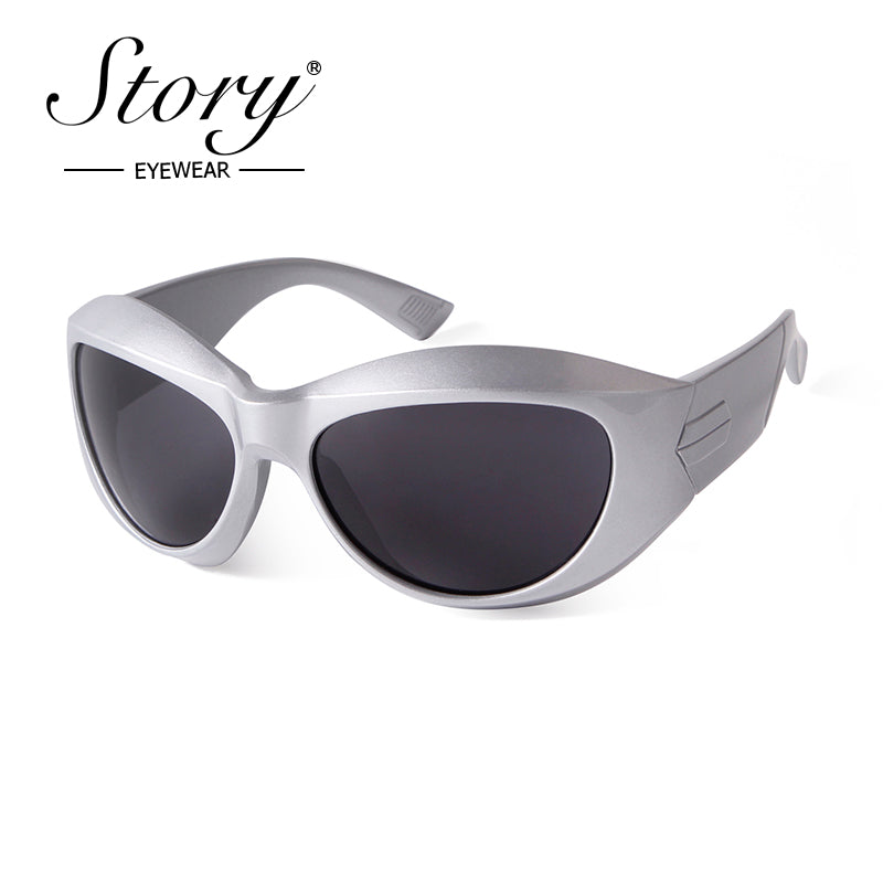 2024 Hot Selling Large Frame Sunglasses for Men, Steampunk Style, Sports Sunshade, Cycling Sunglasses