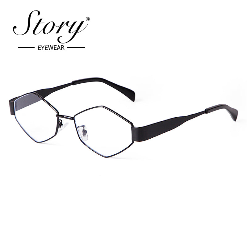Fashion Irregular Metal Sunglasses Women's Trendy Personality Wide Mirror Leg Sunglasses