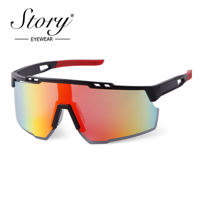 New  personalized sunglasses, large frame integrated windproof glasses, men's and women's fashion cycling