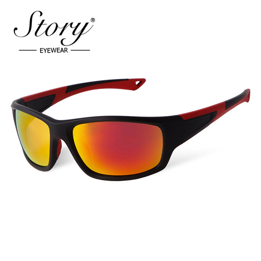 2024 New Simple Cycling Sunglasses, European and American Fashion Trend, Contrast Versatile Color Sports Glasses