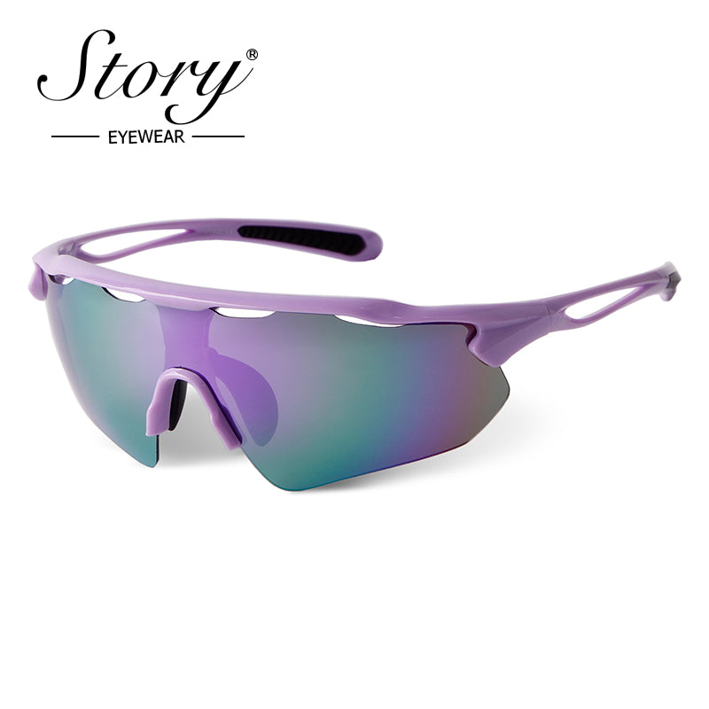 2024 Men's Cycling Glasses, Colorful Large Frame Sunglasses, Eye Protection Sunglasses, Women's Outdoor Sports Glasses