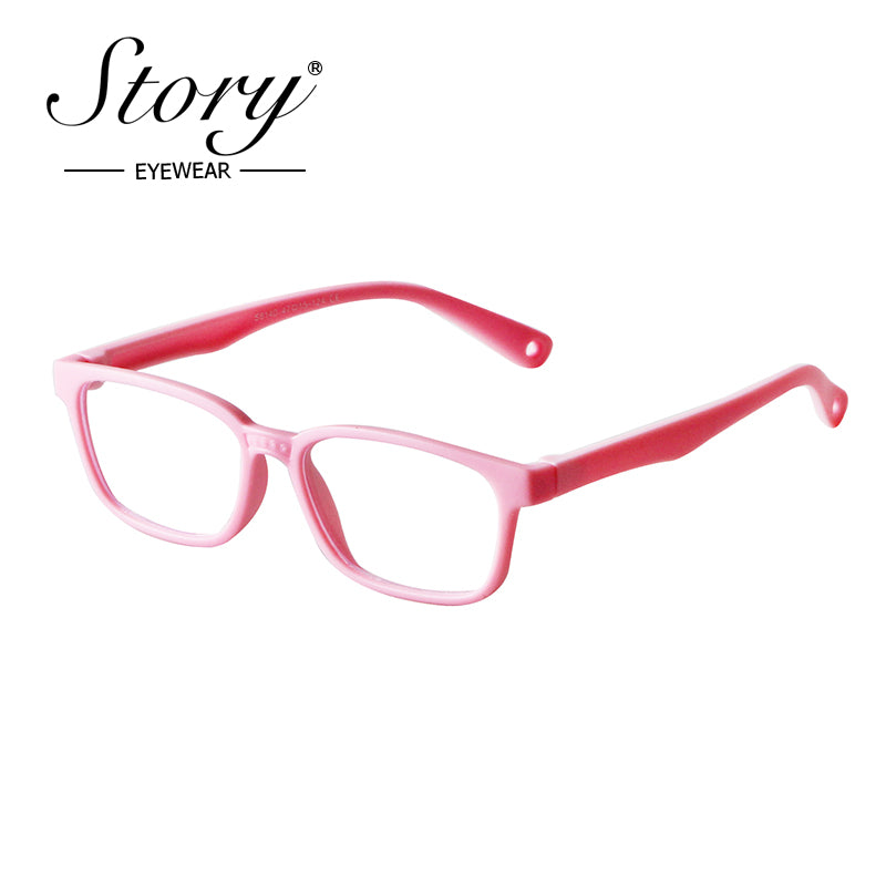 2024 New Fashionable Children's Anti Blue Light Glasses Trend Combination Color Street Shooting Flat Light Glasses Silicone Goggles Soft Frame Glasses