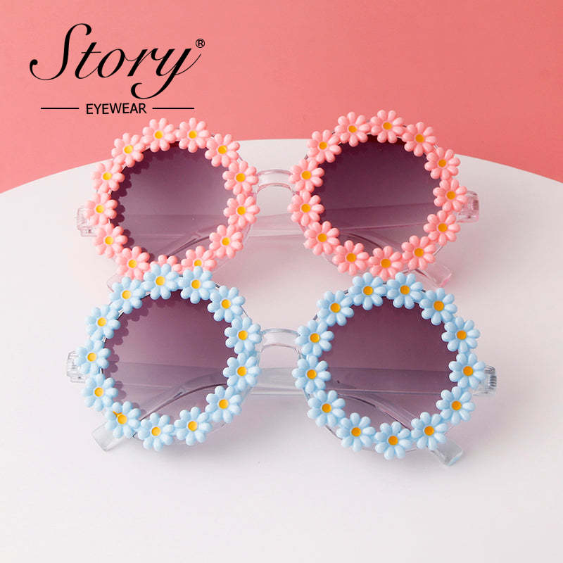 2024 New Children's Personalized Daisy Sunglasses Fashion Versatile  Cute Sweet Sunglasses UV Protection