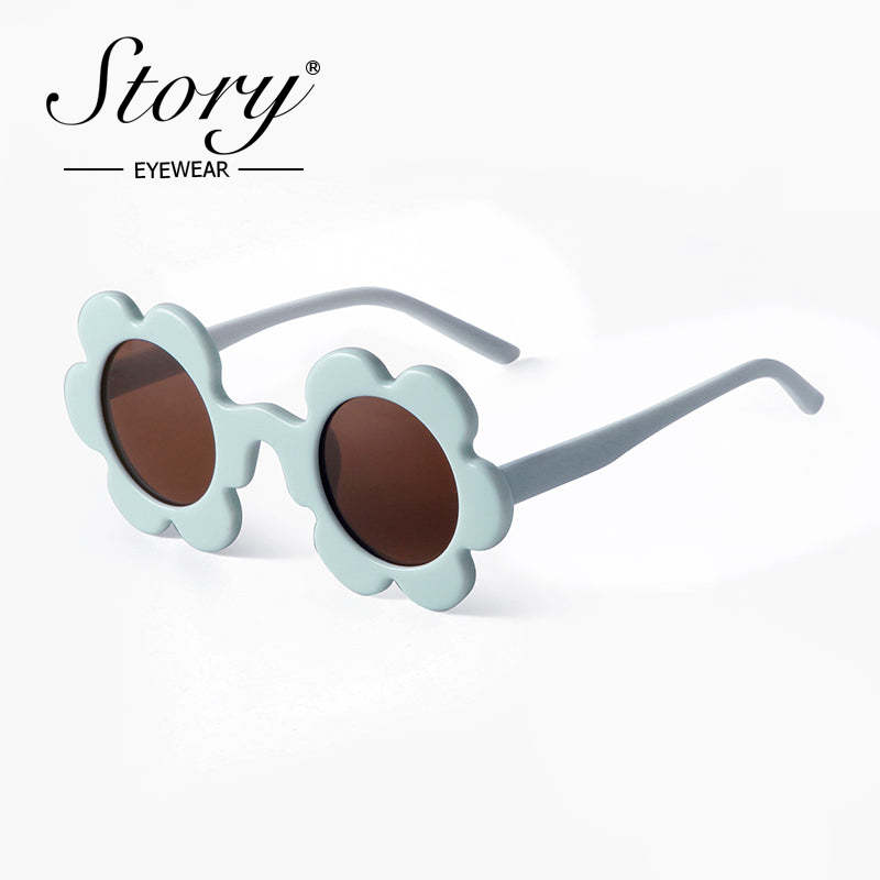 2024 New Fashion Children's Cartoon Cute Fashion Style Sunflower Sunglasses Shading Polarized Light Travel Street Shooting Trend Sunglasses Versatile