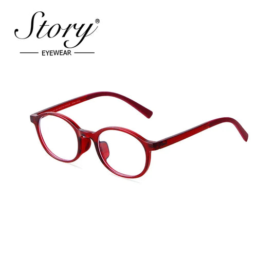 STORY Fashion Oval Anti-blue Kids Glasses TR90 Frame Girl Boy
