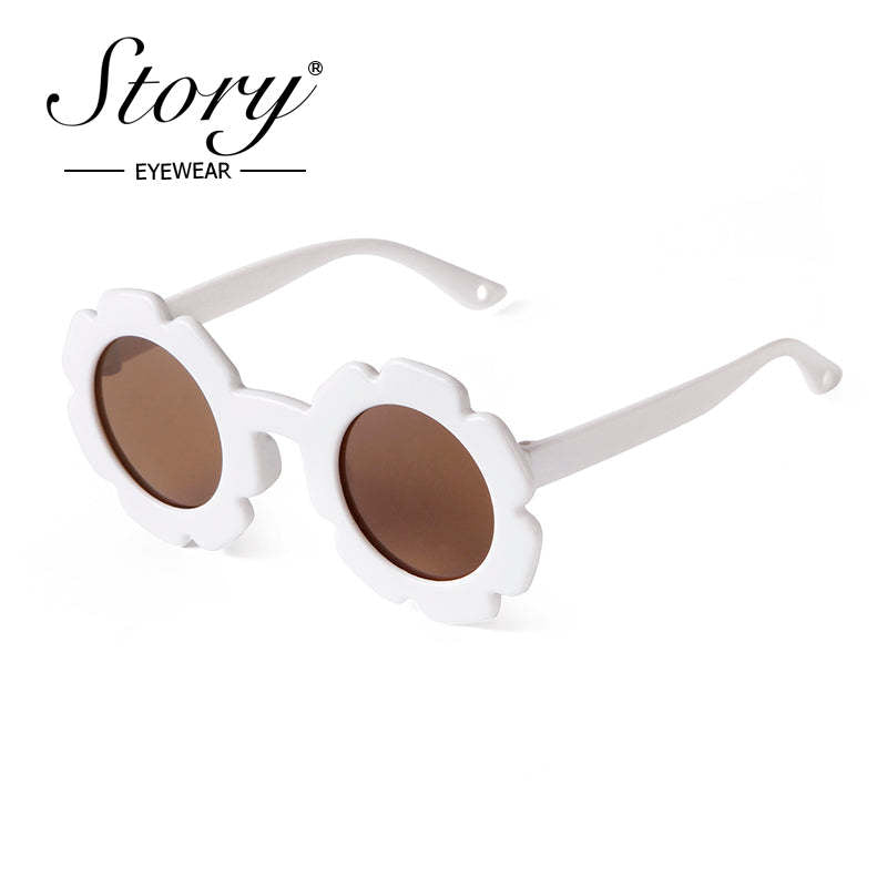 2024 New Children's  Floral Sunglasses Soft Adhesive Material Cartoon Polarized Light,Fashion Style Colorful Sunglasses