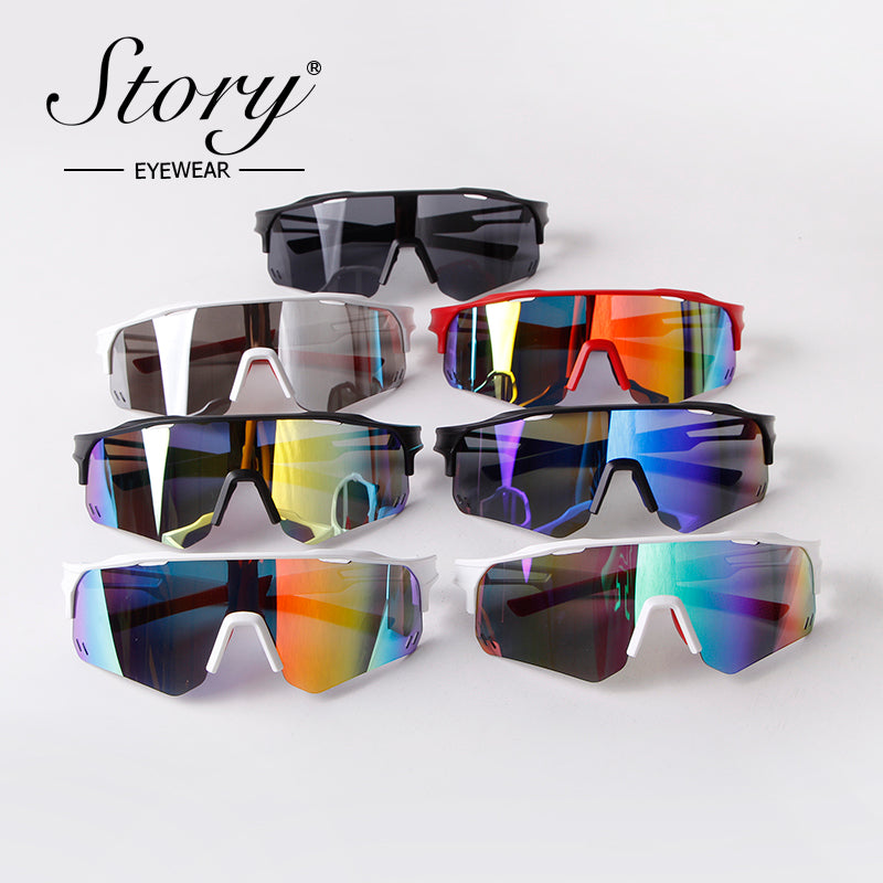 4 New Outdoor Sports Sunglasses for Men and Women, Fashionable Colorful Windproof Riding Glasses, UV Protection Sunglasses