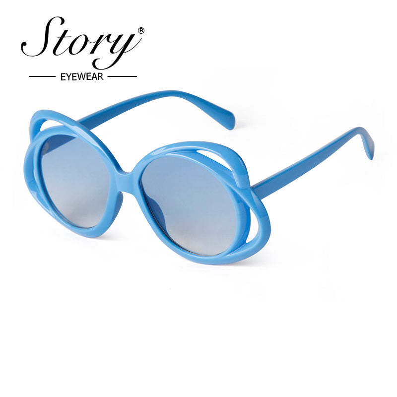 Butterfly Frame Female Sunglasses,Cute Girls Clock in and Take Photos Sunglasses,Hip Hop Sweet Cool Personality anime Sunglasses