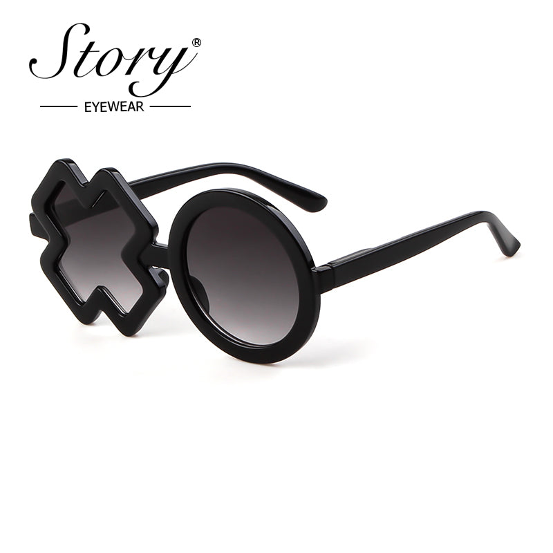 Round Frame Flower Petal Sunflower Glasses, Comfortable Colorful Children's Sunglasses