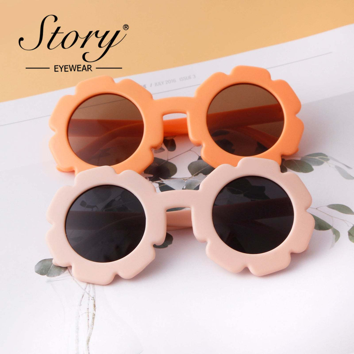 2024 New Children's  Floral Sunglasses Soft Adhesive Material Cartoon Polarized Light,Fashion Style Colorful Sunglasses