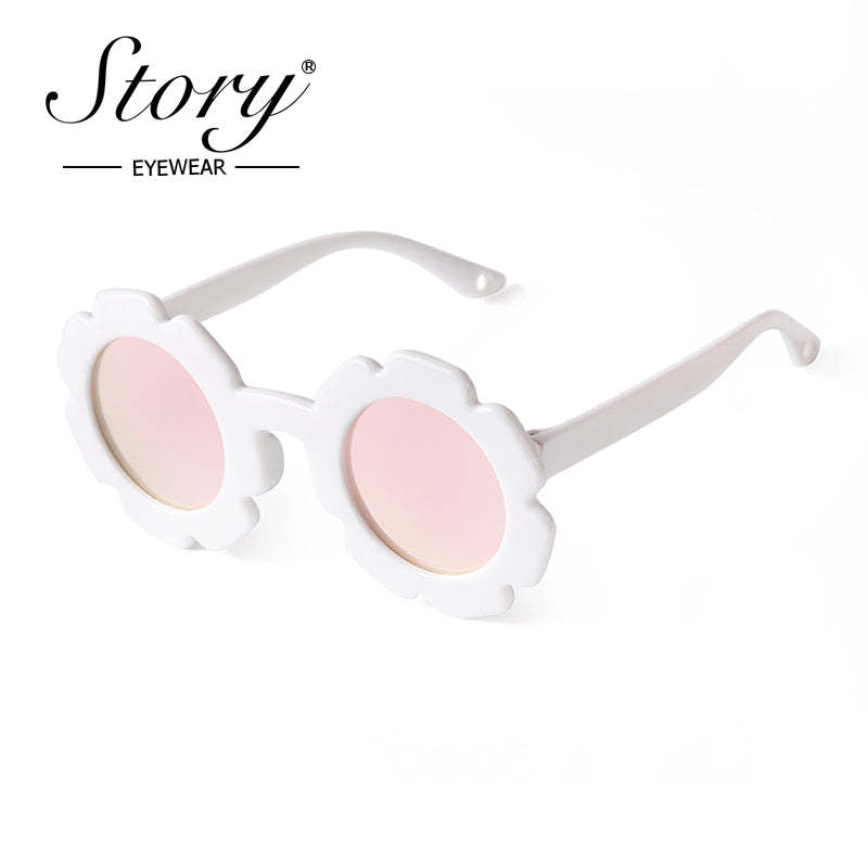 2024 New Children's  Floral Sunglasses Soft Adhesive Material Cartoon Polarized Light,Fashion Style Colorful Sunglasses