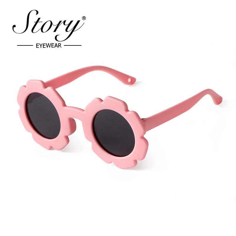 2024 New Children's  Floral Sunglasses Soft Adhesive Material Cartoon Polarized Light,Fashion Style Colorful Sunglasses